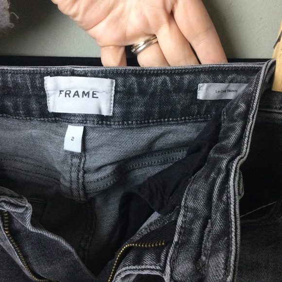 Frame Le One Skinny Crop High Rise Hughes Wash Stretch Jeans Size 2 (29-34) - Picture 10 of 13